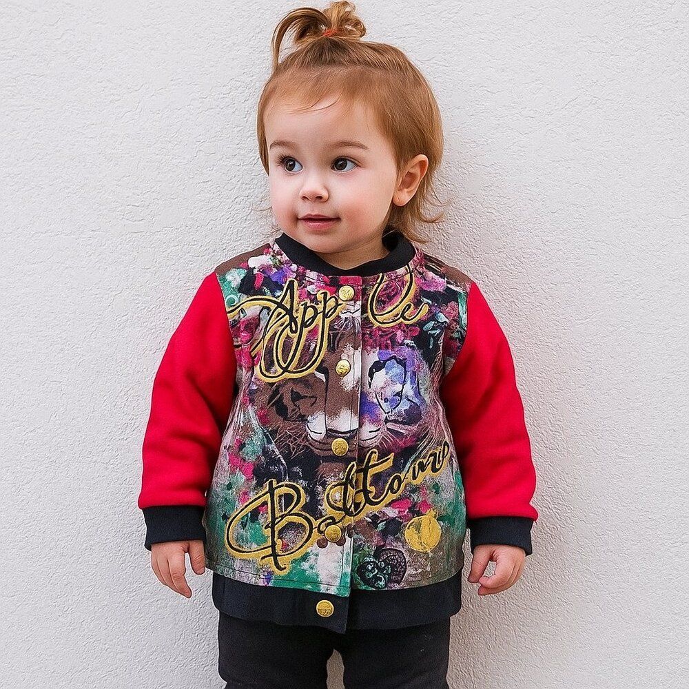 Apple Bottom Jeans Baby Fleece Lined Button Coat Red Black 24 Month